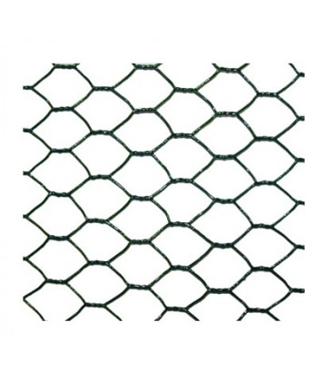 Rouleaux grillage hexagonal plastifié 10 ml- Hauteur 0.5 m - maille 25 mm - diamètre fil 1.00 mm