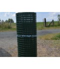 Grillage 25x25/fil 2,0/1000/10m volieres galvaniser soudé + PVC hobby green