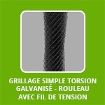 Grillage SIMPLE TORSION Galvanisé + PVC - rouleau AVEC FIL DE TENSION