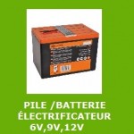 Pile d'électrificateur 6V,9V,12V